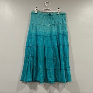Raveena Boho Blue Long Skirt Small S